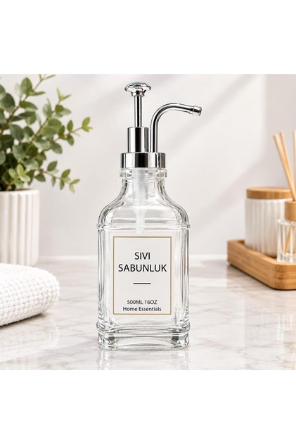 Cam Sıvı Sabunluk Losyonluk 500 ml