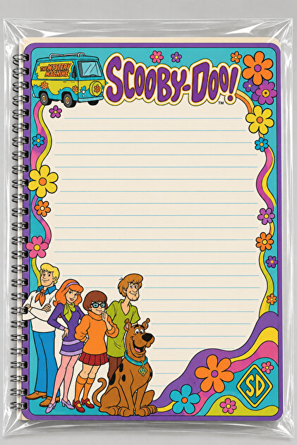 Scooby-Doo A4 Defter 40 Yaprak Spiralli Çizgili Okul ve Not Defteri Çizgi Film Temalı
