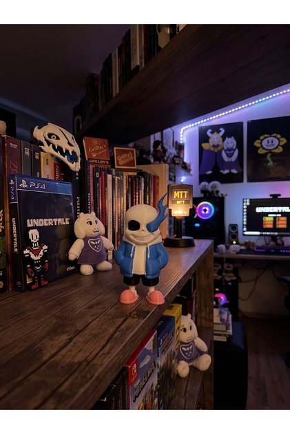 Undertale Sans Figürü 3D Baskı Dekoratif Biblo - Oyuncu Masası ve Kitaplık Aksesuarı