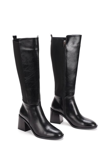 Women's Below the Knee Boots with Thick Heels and Zipper, Stylish Daily Boots