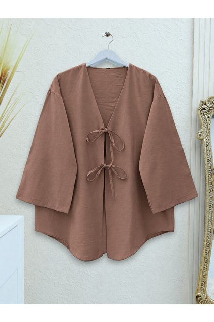 Two-Tie Kimono - Brown