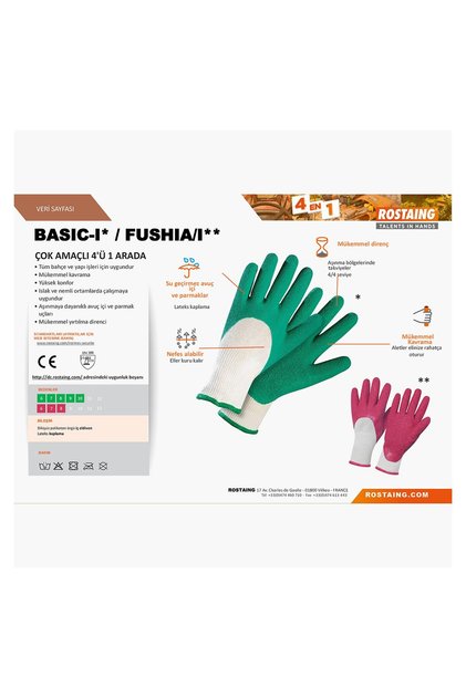 3 Adet FUSHIA-IT07 Çok Amaçlı Eldiven No:7 - S