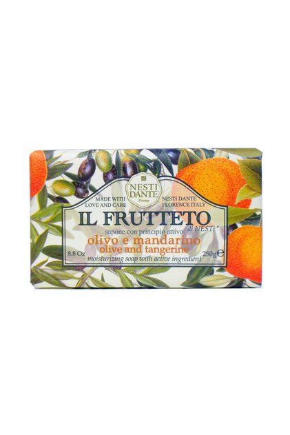 Il Frutteto Olive Oil & Tangerine Perfumed Soap Bar 250g | Italian Vegan Soap | Active Ingredients | Moisturizing Gentle Cleanser | Fresh Citrus | Paraben, GMO, PEG & Petrochemical-Free