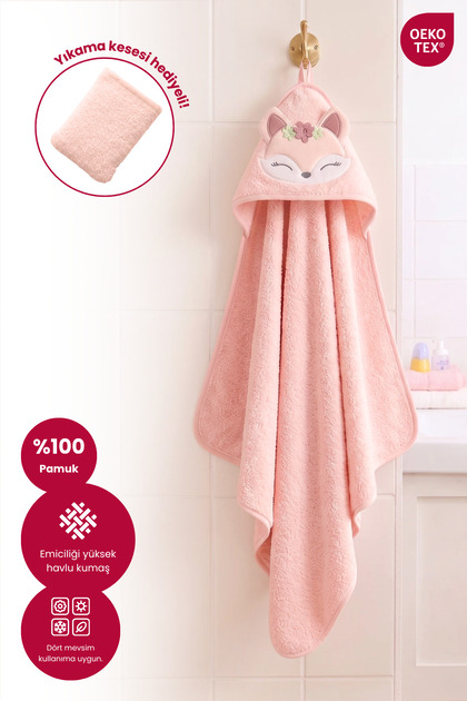 Kapüşonlu Bebek Banyo Havlusu %100 Pamuk Bebek Havlu OEKO-TEX® Havlu Kundak