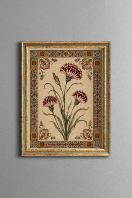 Ottoman Clove Motif - Vintage Patterned Painting - Fine Model