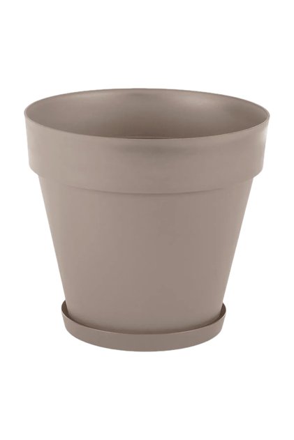 Yalı Tabaklı Saksı 3 NO 3 L Mocha 19x17,5 cm UV Dayanımlı PP İç ve Dış Mekan