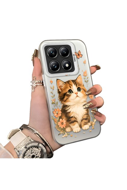Mi 14t Pro 5g Compatible Silicone Edge Hard Back Case Cat Pattern Lover Couple Phone Case