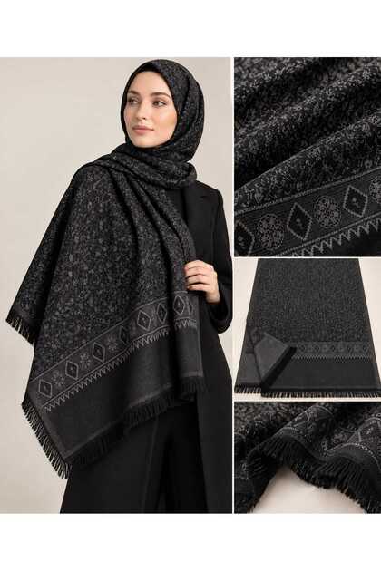 Tapestry Woven Cotton Ethnic Patterned Double Color Reversible Shawl 70 X 190 cm
