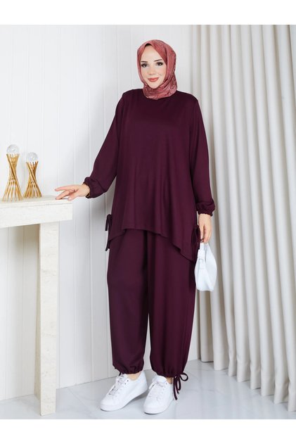 İkili Takım Gizem Oversize Yandan Bağlamalı Şalvar