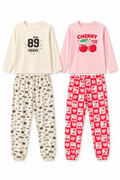 Children's Pajama Set – Cotton Lycra Combed Cotton Fabric – Ages 2-10