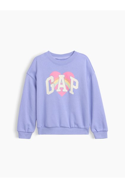 Kız Bebek Lila Fransız Havlu Kumaş Logo Sweatshirt