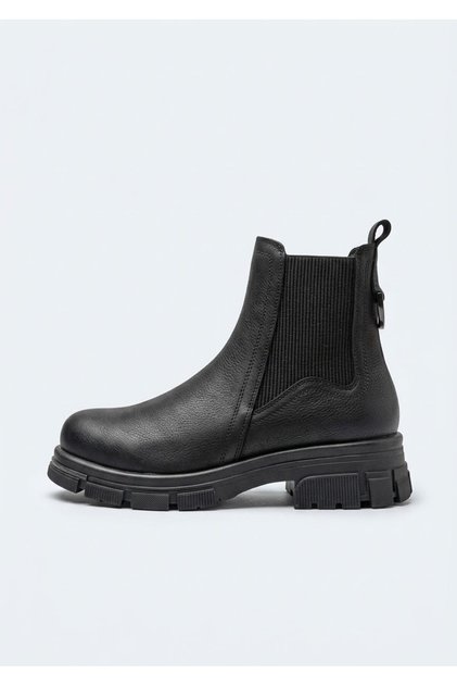 25102953K Genuine Leather Elasticized Ankle Boots for Women