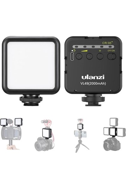 إضاءة LED، إضاءة تصوير ULANZI VL49 مع بطارية 2000 مللي أمبير، إضاءة استوديو 5500 كلفن، إضاءة فيديو لـ