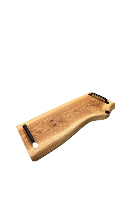 Tocător din lemn de larice siberian , un lemn de esență tare comparabil cu lemnul de fag, cu mânere , grosime de 5 cm, tocător de bucătărie, 50x25cm