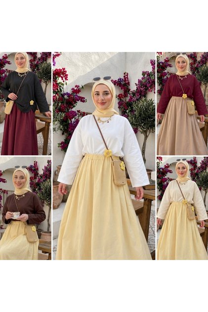 Kadın 5'li Rahat Kalıp Tesettüre Uygun Bluz Body 5 ADET GELECEKTİR