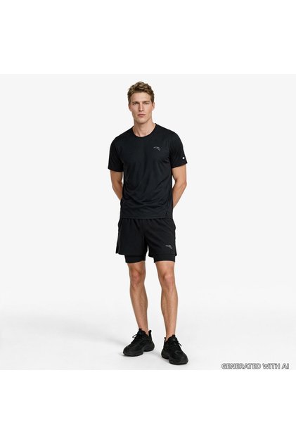 Fashion Road Run Men's Black Shorts