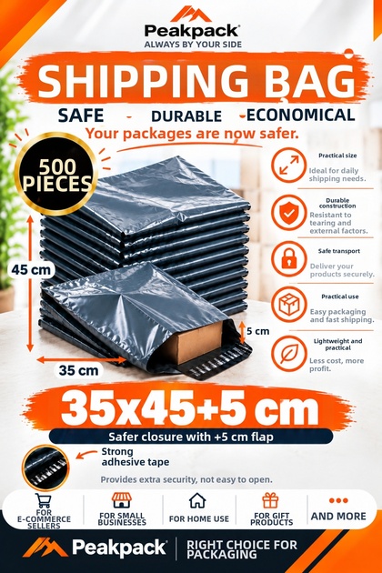 Pocketless Shipping Bag 35X45+5 cm 500 Pieces Gray