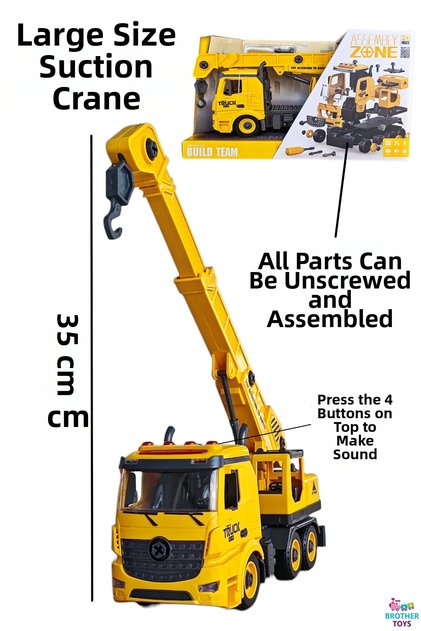 Giant Size Sök Tak Crane Toy Söktak 39 Cm. Construction Vehicle