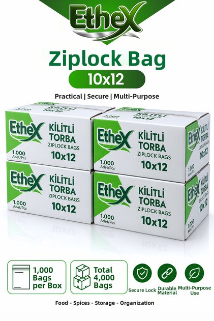 Red Stripe Ziplock Bag 10X12 cm 4000 Pieces (4 Boxes) - Food-Grade, Durable and Convenient