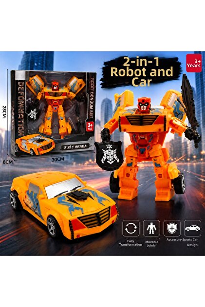 Boxed Transforming Transformers Robot Car Robot and Sports Car 2-in-1 Transformable Toy