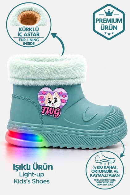 Children's Winter Boots, Furry Inside, Warm Lining, Thick, Water-Resistant, Comfortable Girls' Boots