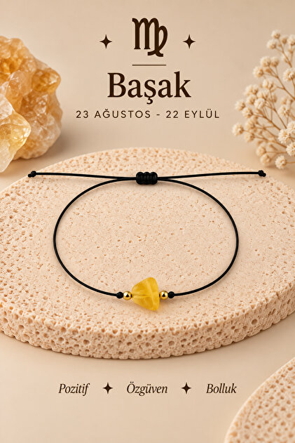 Virgo Zodiac Sign Real Natural Citrine Stone Lucky Bracelet