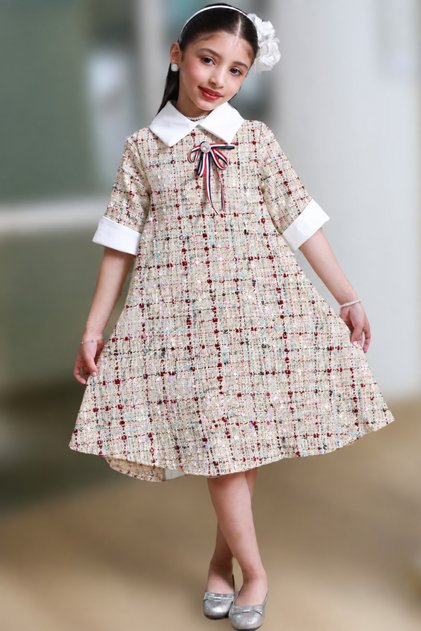 Girls' striped dress