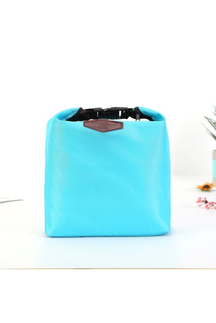 Sky Blue Thermal Insulated Lunch Bag Portable Oxford Cloth Cooler Lunchbox Storage Bag Carry Picinic