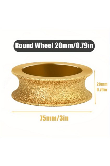 20mm 1pc Dry Vacuum Brazed Diamond Round Polishing Wheel 20mm Bore Dia Ceramic Edging Wheel For Tile