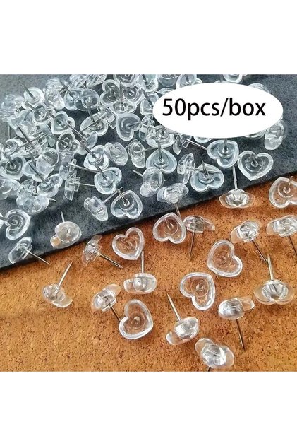 heart 50pcs 50/100pcs Assorted Making Thumb Tacks Multicolor Plastic Tacks Push Pins Cork Board Offi