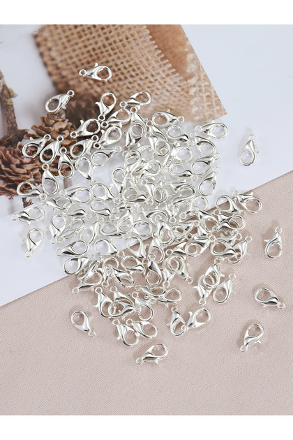 12mm Silver 100pcs 10/12mm Lobster Clasp for DIY Jewelry Making Accessories