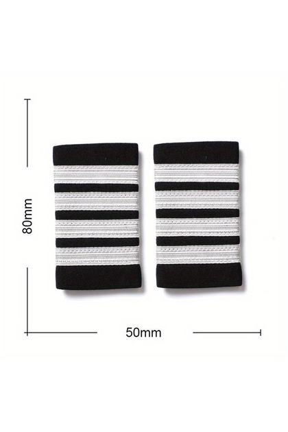 4 Bar Silver 1 Pair Pilot Aviation Uniform Shoulder Badge Shirts Craft Garment DIY Accessory Should