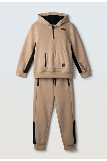 Σετ φόρμας αγόρι 267703 "Zippers" μπεζ