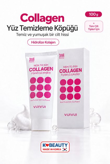 Kolajen Foam Cleanser Kore Üretimi Yüz Temizleme Köpüğü 100gr