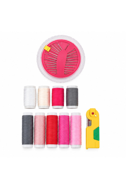 Set Cusut Manual cu Ata, Ace si Accesorii, Trusa pentru Reparatii Textile si Croitorie