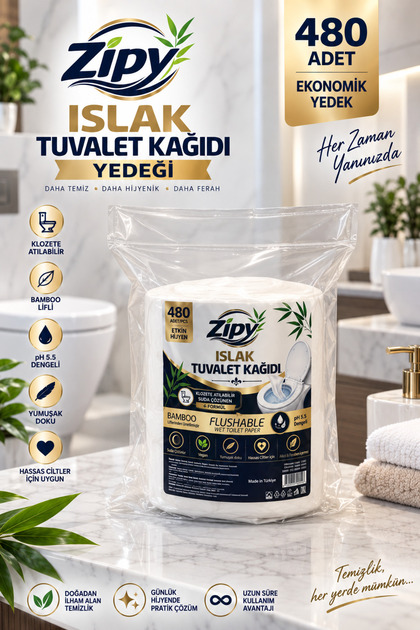 Yedek Islak Tuvalet Kağıdı Suda Dağılan Formül