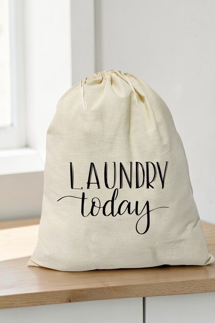 , Laundry Patterned Raw Cloth Fabric Multi-Purpose Dirty Laundry Bag 40X50 (1 Piece)