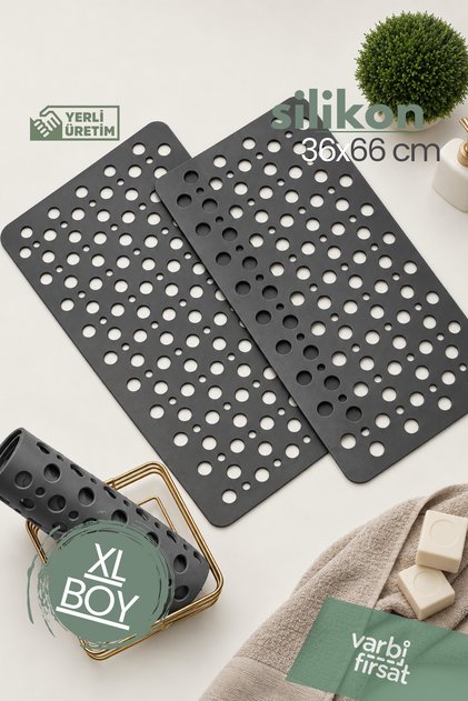 Bubble Suction Cup Bath and Shower Anti-Slip Mat 36X66 cm – Bathtub Mat with Drain Holes