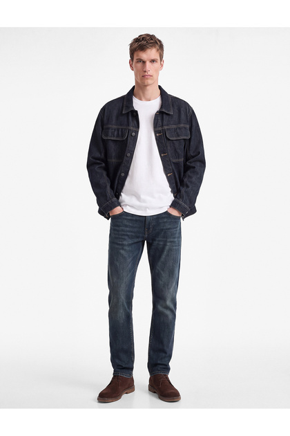 Regular Waist Cotton Skinny Jean Pants with Pockets - Michael Jean