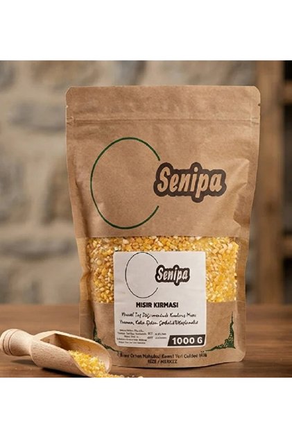 Mısır Yarması Taş Değirmeninde Kırılmış Kalın Çekim 1kg Dökme.