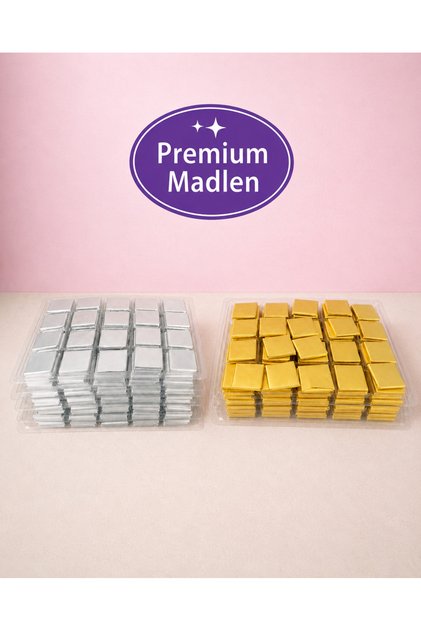 Altın ve Gümüş Sargılı Sütlü Madlen 70 Adet İkramlık Çikolata