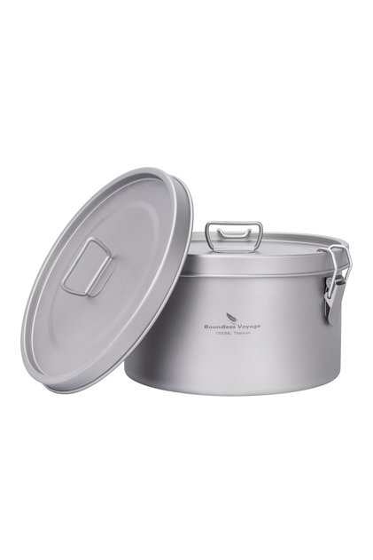 TiW2086C Boundless Voyage Titanium Dinner Box Multi-Functional Food Storage Container with 2 Lids f