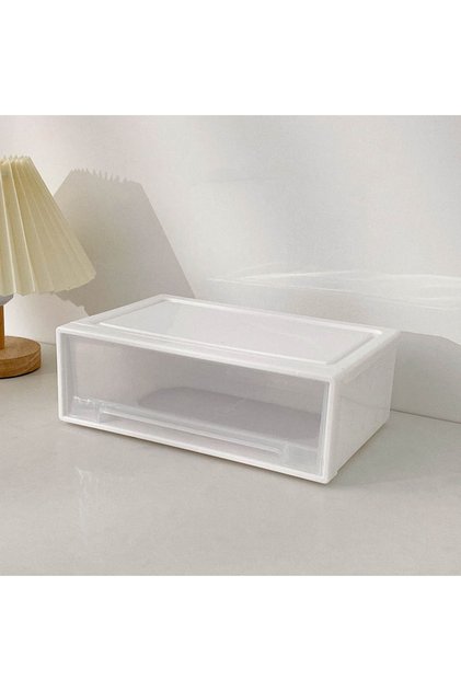 Wide version Desktop Pull-Out Organizer Jewelry Storage Box with Stackable Single-Layer Drawer Desig