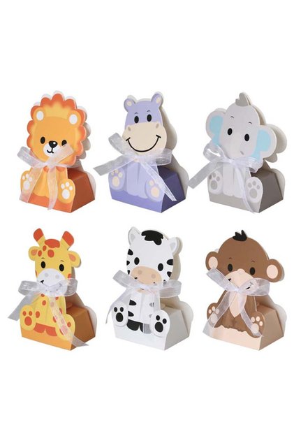 6.1x4x3cm mixed color 12PCS Safari Animal Favor Boxes Jungle Animal Party Gift Goodie Boxes Animal