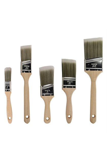 5PCs Double Thick Chip Paint Brush Set,Wood Stain Brushes for Painting Walls and Fence Staining, Woo