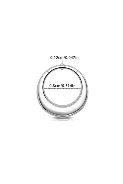 Silver (8mm 1PC) 316L Stainless Steel Smooth Hoop Nose Ring piercings Cartilage Earring Ear Cuff Wat