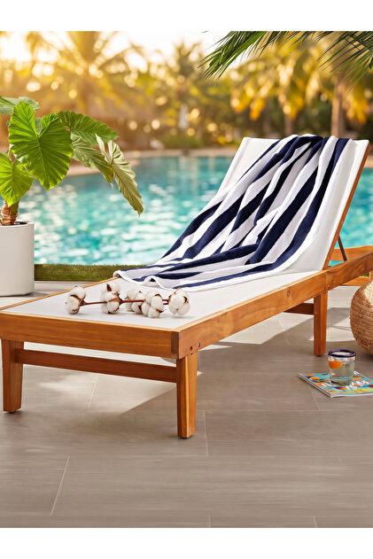 100% Cotton Terry Beach Towel - 1 Pcs | 500 GSM | Oversized 90x180 cm | Cabana Stripes | Highly Absorbent | Quick Dry.