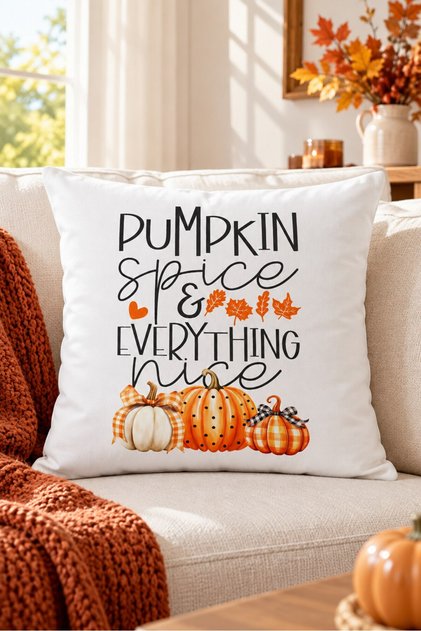 Autumn Patterned Throw Pillow Cover