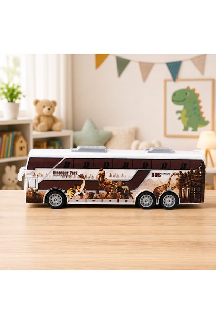 Autocar de Jucarie din Plastic cu Telecomanda cu Functii Complete SALAMANDRA KIDS®, Alb/Maro