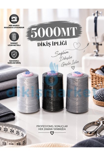 OLTALI 120no dikiş ipi makina ipi kopmaz 5000mt 3 adet ip